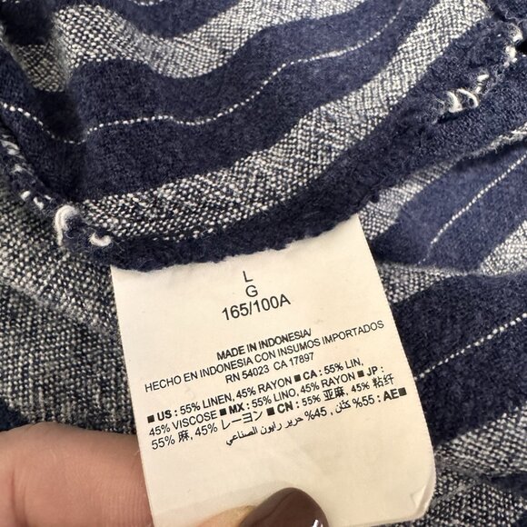 Old Navy Tank Top Dress L Shift Linen Blend Blue Pockets Boho Festival Hippie - Picture 8 of 11